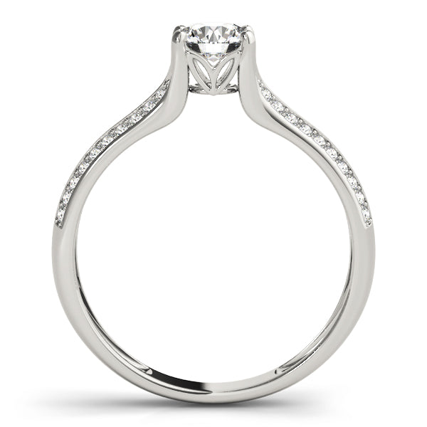Aurora Multirow Pave Engagement Ring in 9K Round White Gold