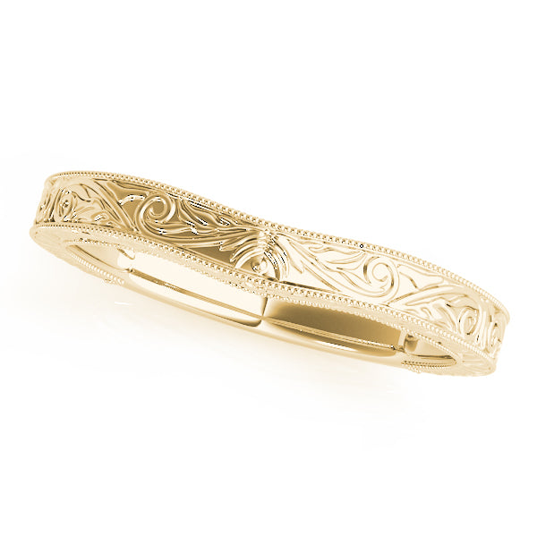 Havana Curved Wedding Band in 18K Yellow Gold