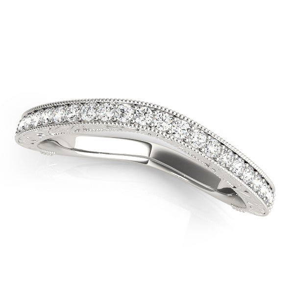 Oslo Curved Wedding Band in 9K White Gold