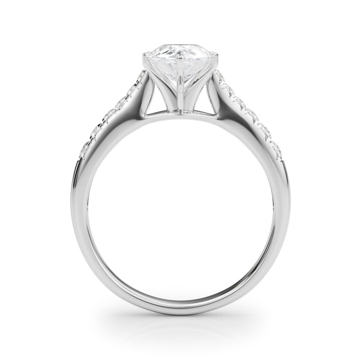 Airlie Side Stone Engagement Ring in 9K Round White Gold