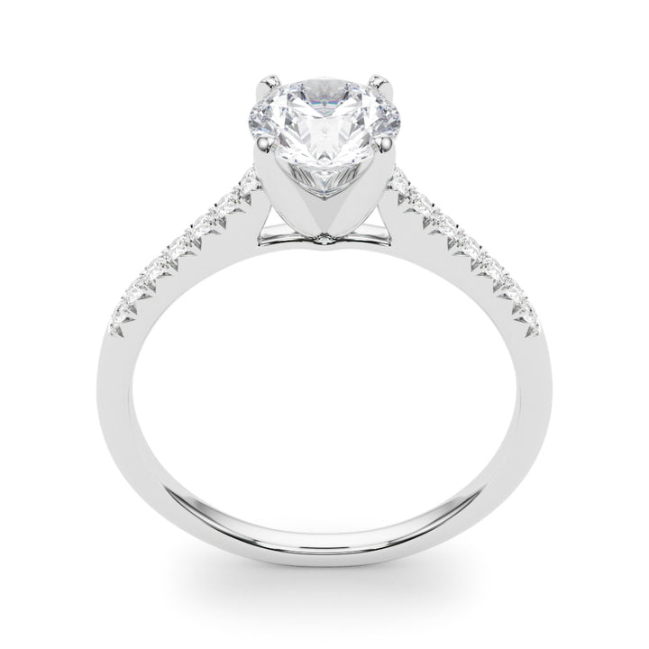 Margaret Tapered Pave Engagement Ring in 9K Round White Gold