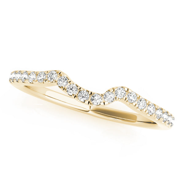 Zurich Curved Wedding Band in 9K White Gold