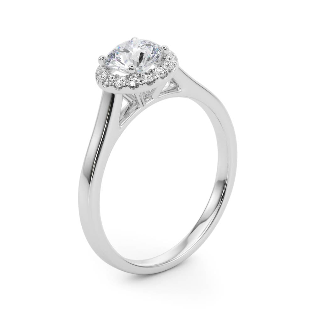 Amara Halo Tappered Engagement Ring