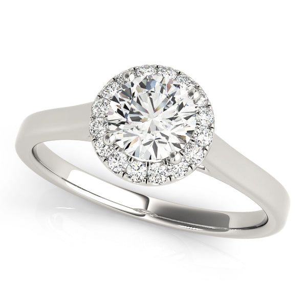 Amara Halo tapered Engagement Ring