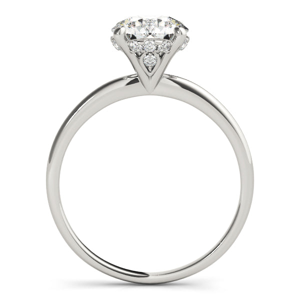 Batemans Feather Thin Hidden Halo Engagement Ring in 9K Round White Gold