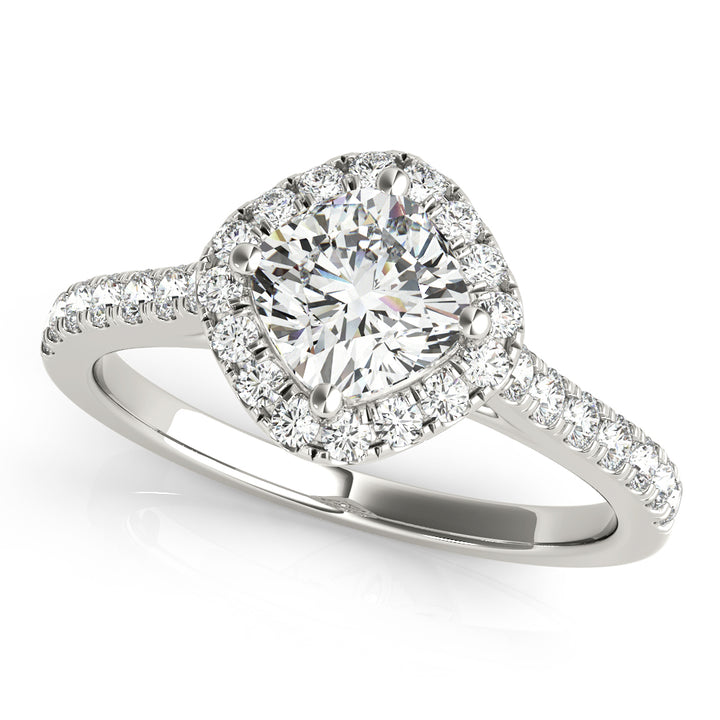 Avalon Tapered Pave With Halo Engagement Ring