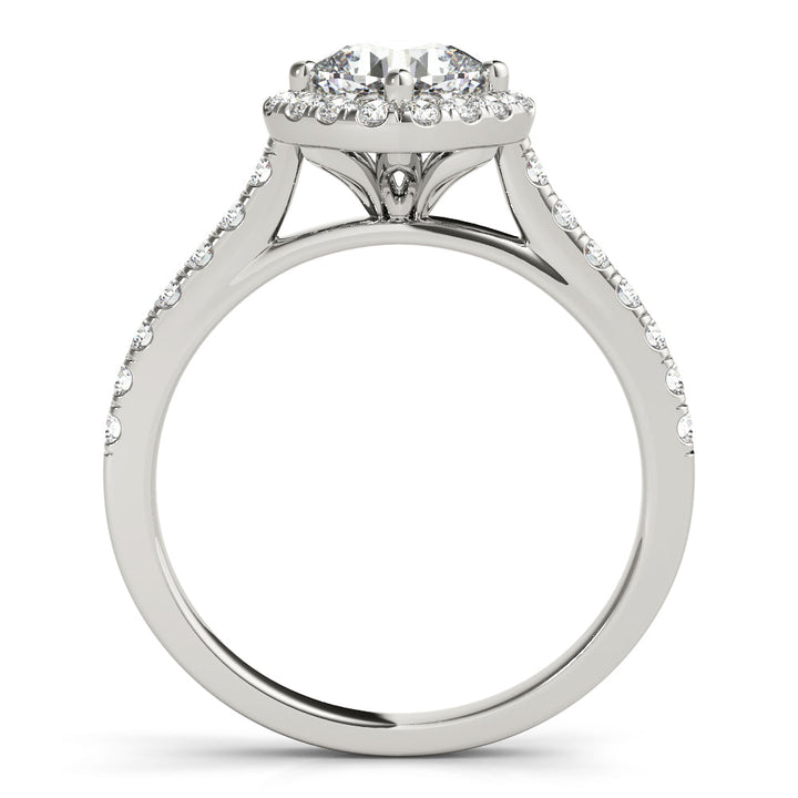 Avalon Tappered Pave With Halo Engagement Ring