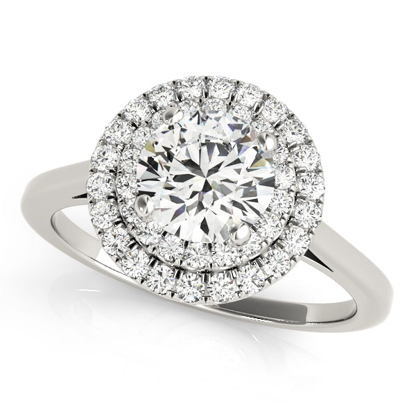 Barossa Halo Engagement Ring in 18K Round White Gold