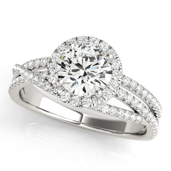 Eclat Halo Multirow Engagement Ring