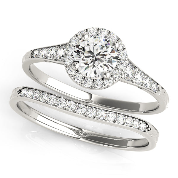 Lavinia Single Row Halo Engagement Ring
