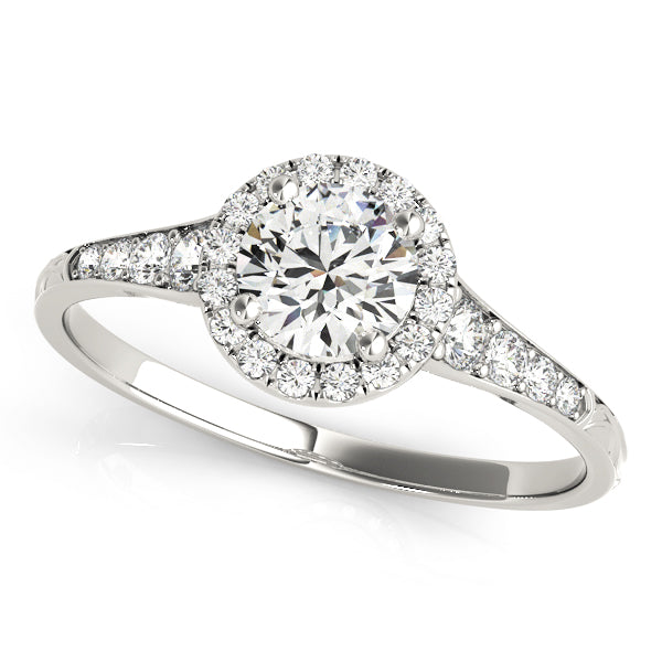Lavinia Single Row Halo Engagement Ring