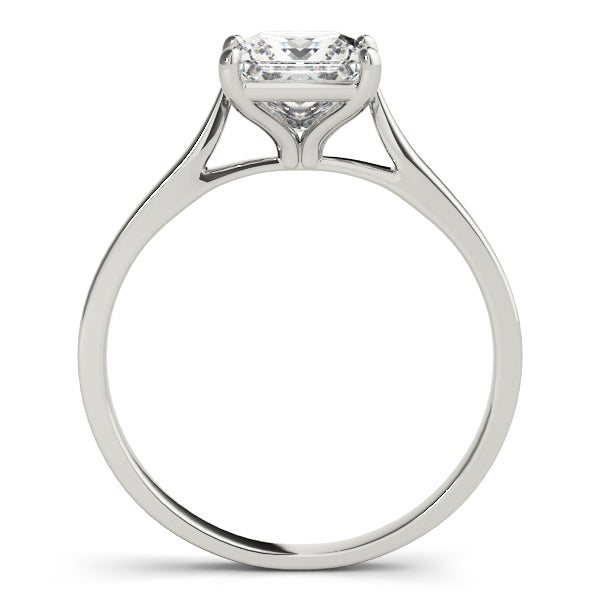 Lotus Princess Cut Tappered Engagement Ring