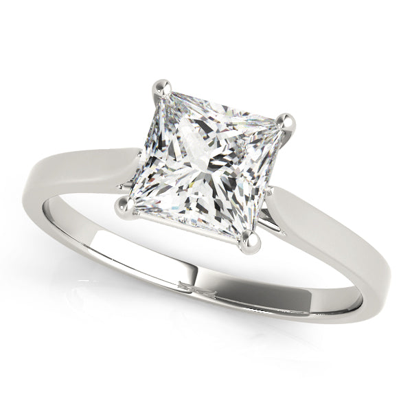 Lotus Princess Cut Tapered Engagement Ring