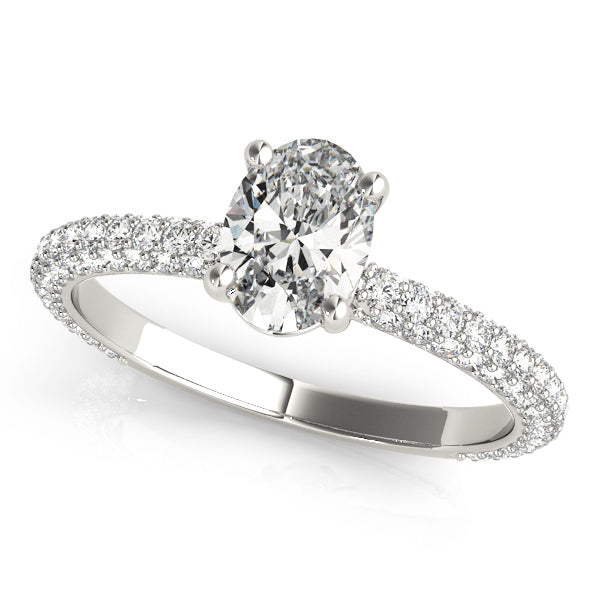 Wollongong Three Row Pave Engagement Ring