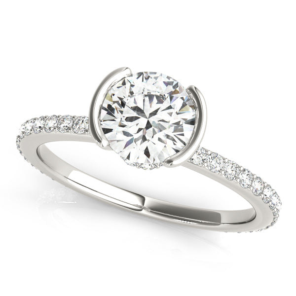 Hobart Bezel Pave Engagement Ring