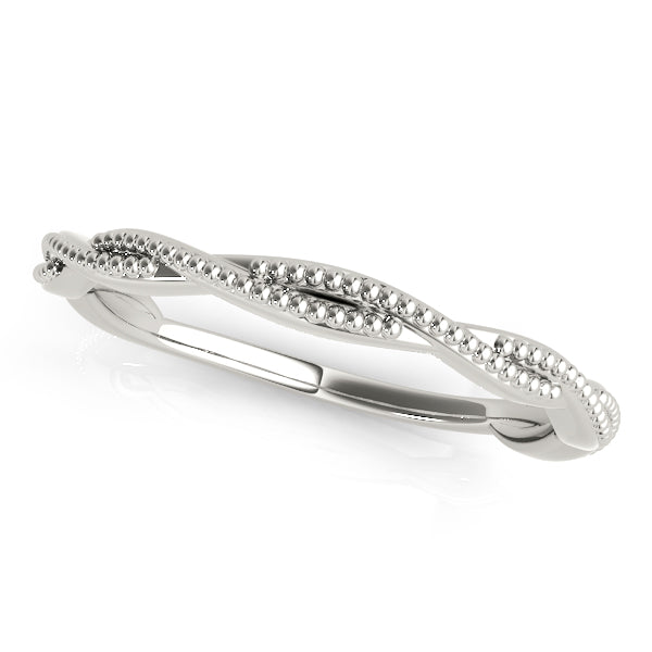 Chloe Twisted Wedding Band in 9K White Gold