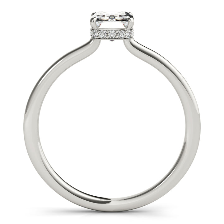 Crest Hidden Engagement Ring in 9K Round White Gold