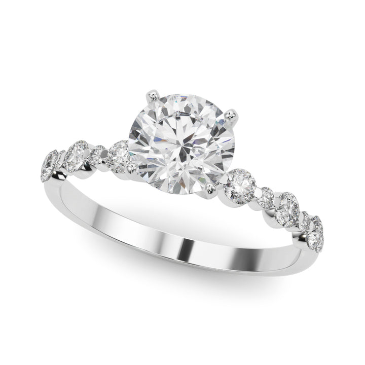 Warrnambool Side Stone Fancy Engagement Ring in 9K Round White Gold