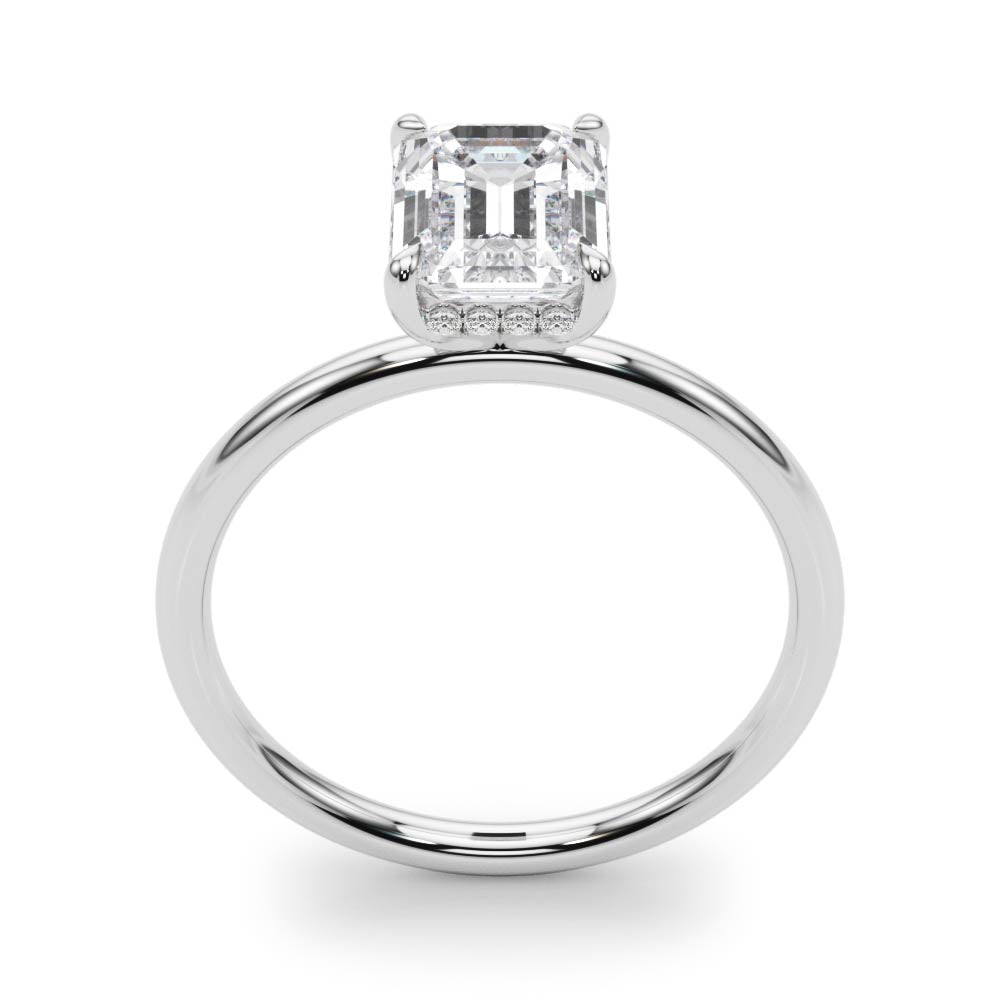 Pristina Hidden Halo Emerald Engagement Ring