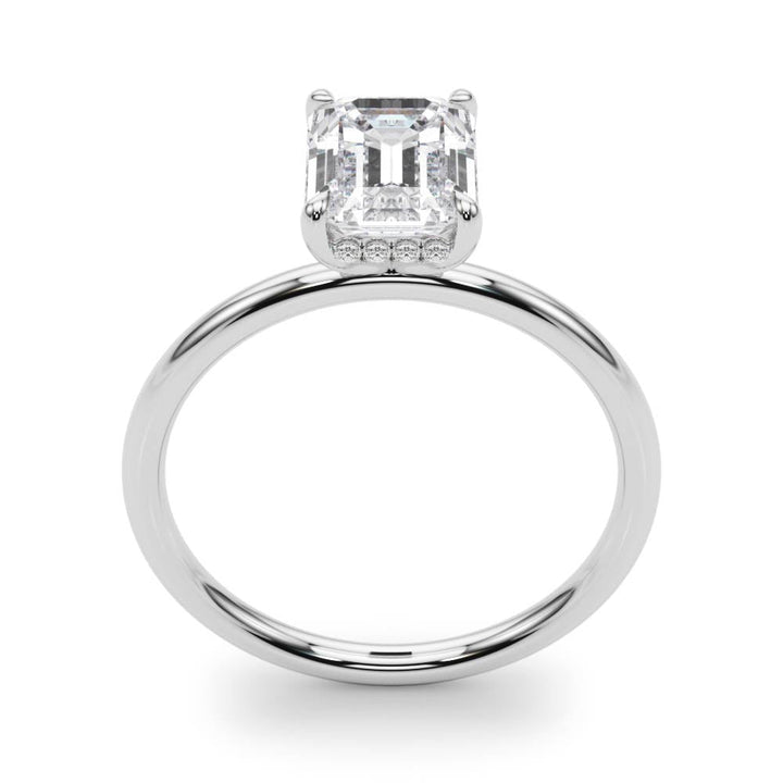 Pristina Hidden Halo Emerald Engagement Ring