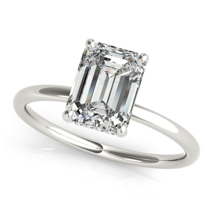 Pristina Hidden Halo Emerald Engagement Ring