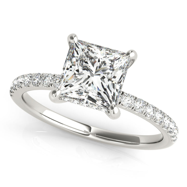 Roselle Princess Cut Pave Engagement Ring