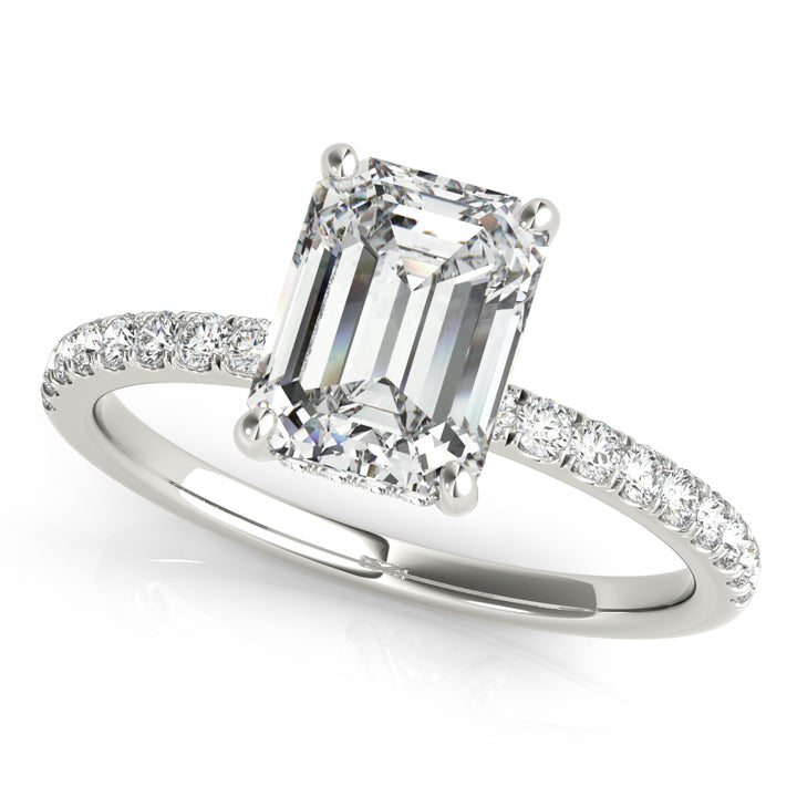 Evangeline Hidden Halo Pave Engagement Ring