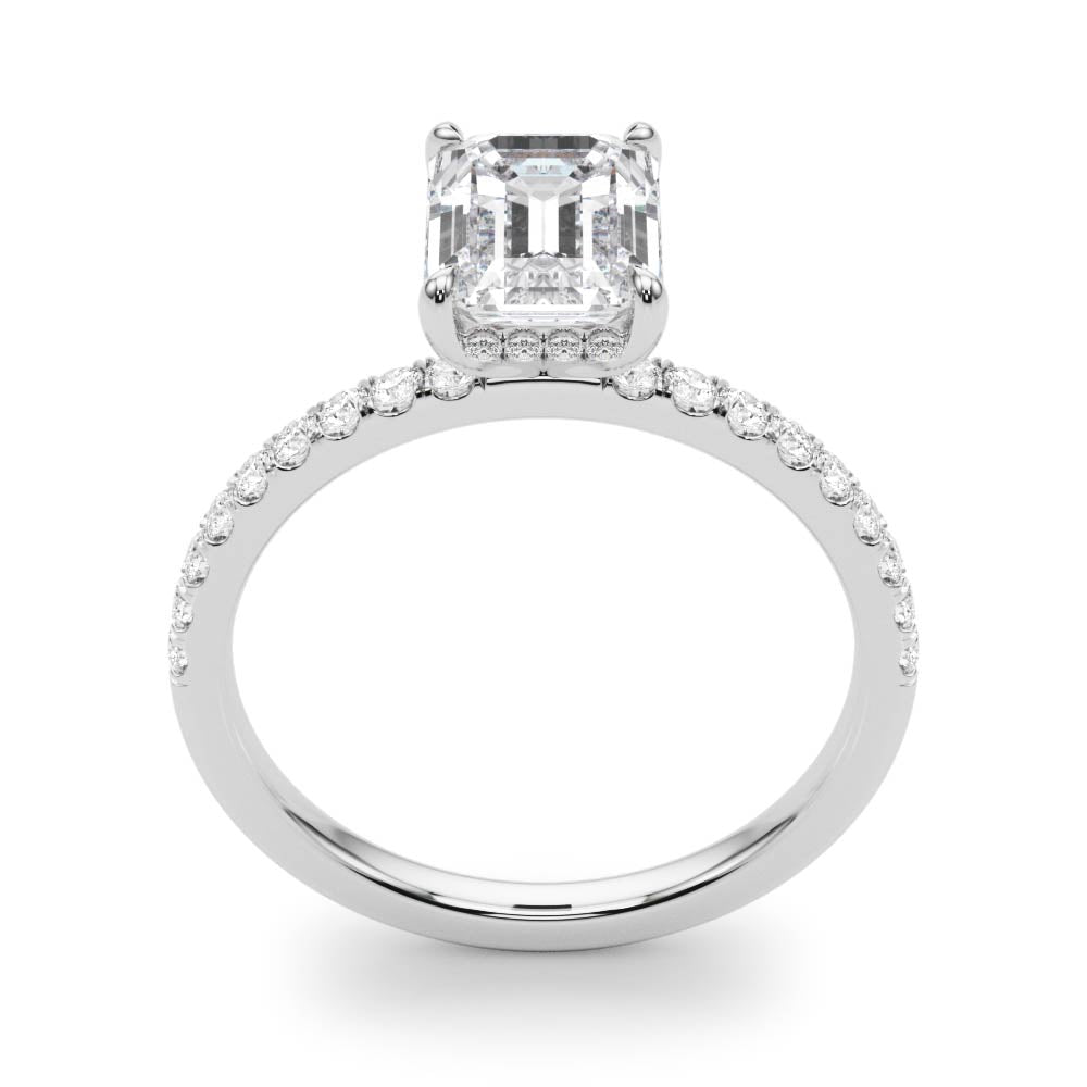 Evangeline Hidden Halo Pave Engagement Ring