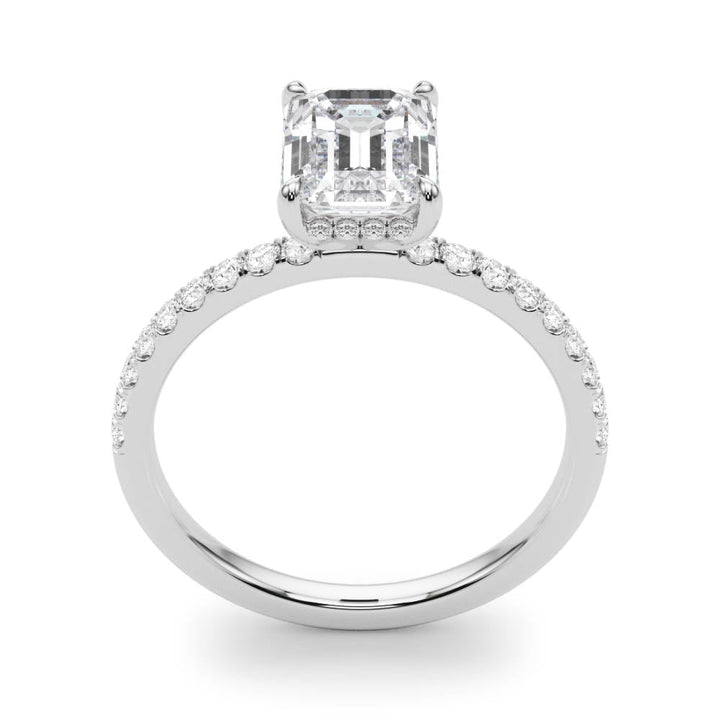 Evangeline Hidden Halo Pave Engagement Ring