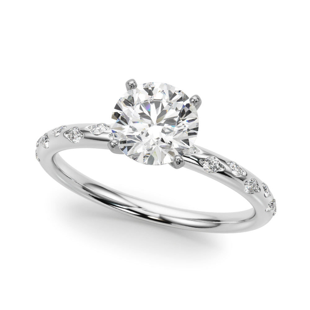Radiant Side Stone Bezel Engagement Ring