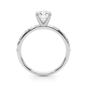 Radiant Side Stone Bezel Engagement Ring