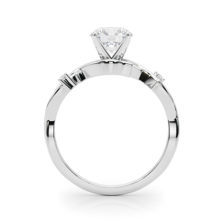 Storia Thin Side Engagement Ring in 9K Round White Gold