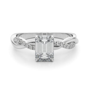 Ethereal Twisted Pave Engagement Ring