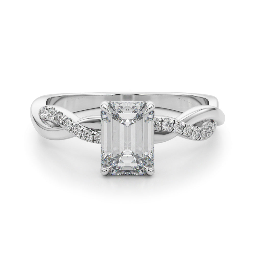 Ethereal Twisted Pave Engagement Ring