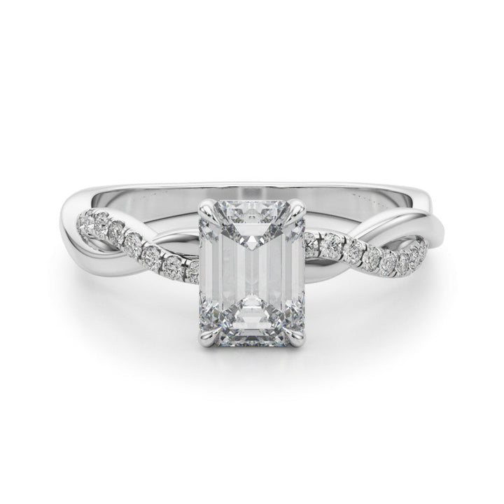 Ethereal Twisted Pave Engagement Ring