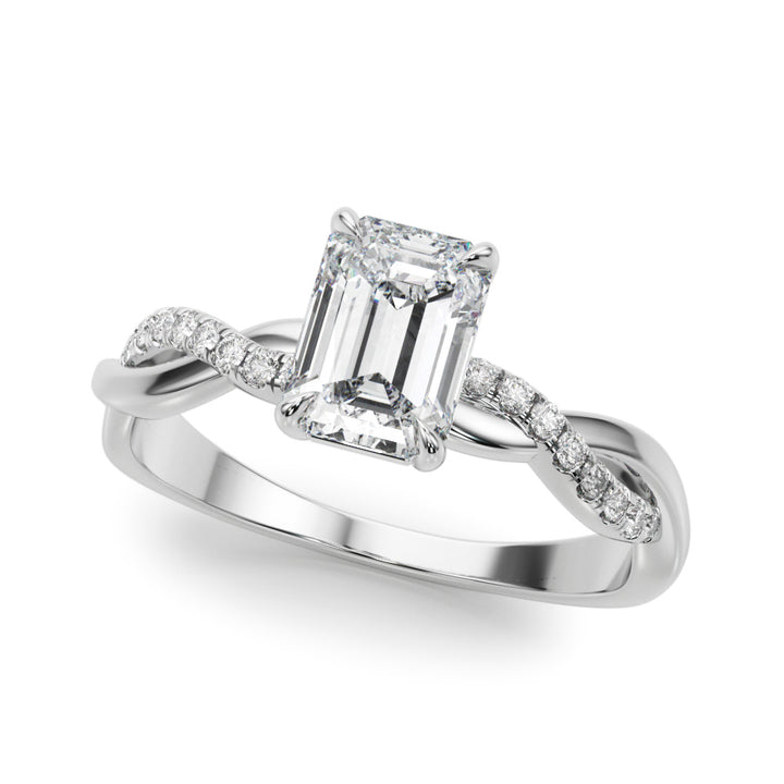 Ethereal Twisted Pave Engagement Ring