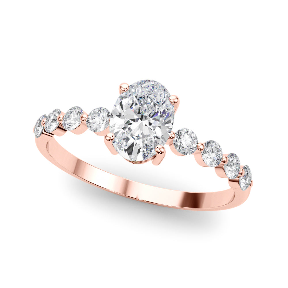 Sirena Side Stone Oval Engagement Ring
