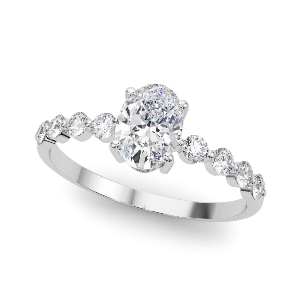 Sirena Side Stone Oval Engagement Ring