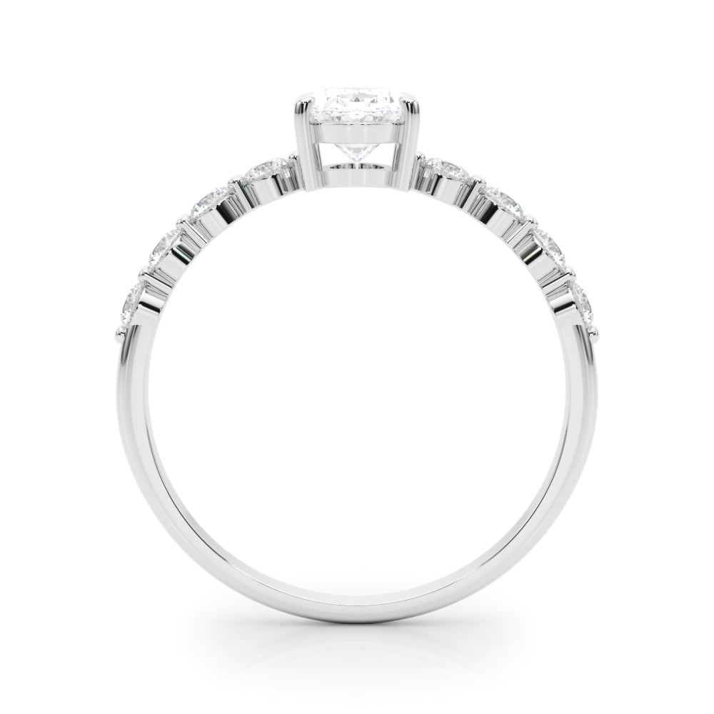 Sirena Side Stone Oval Engagement Ring