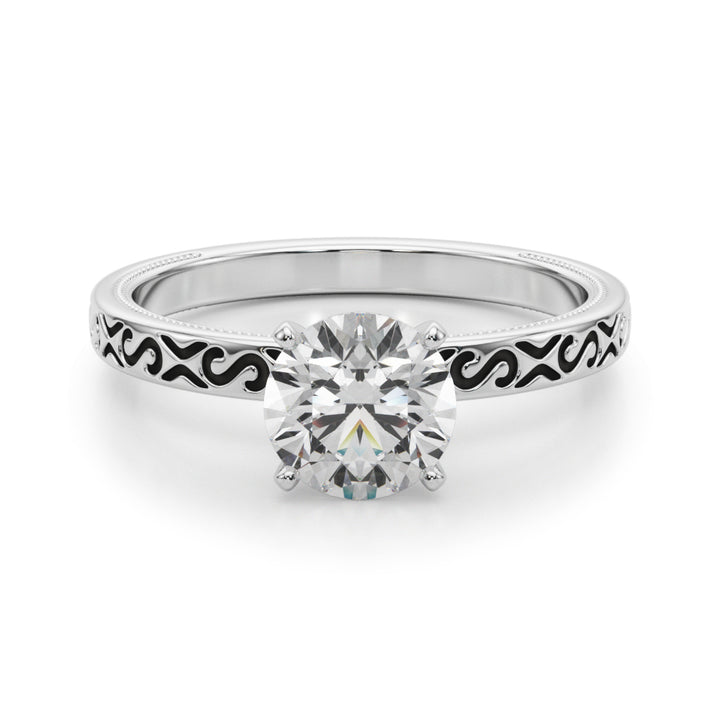 Sylva Vintage Infinity Engagement Ring in 9K Round White Gold