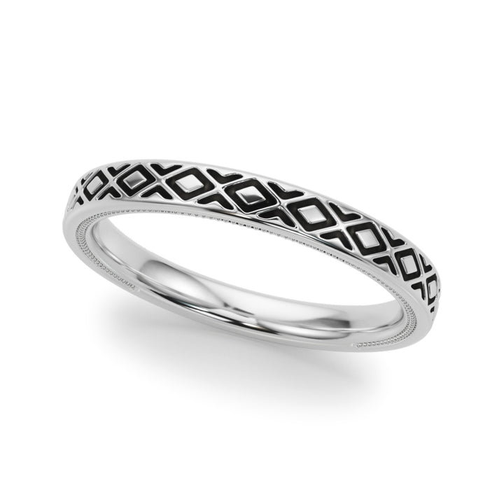 Jade Wedding Band in 9K White Gold