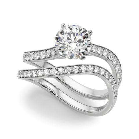 Celestine Twisted Pave Engagement Ring
