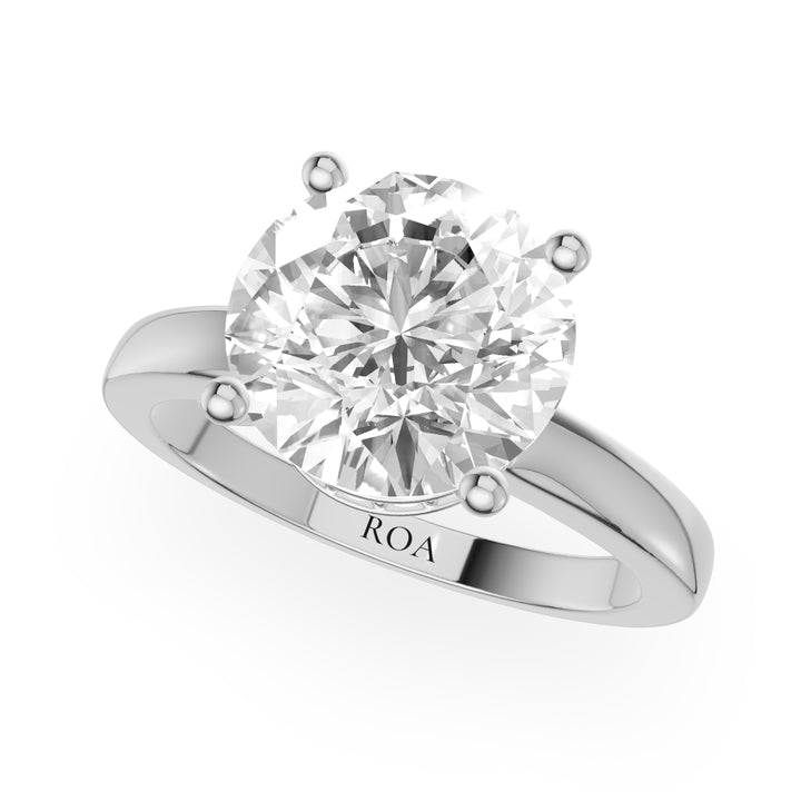 Gilded Hidden Halo Engagement Ring in Round White Gold