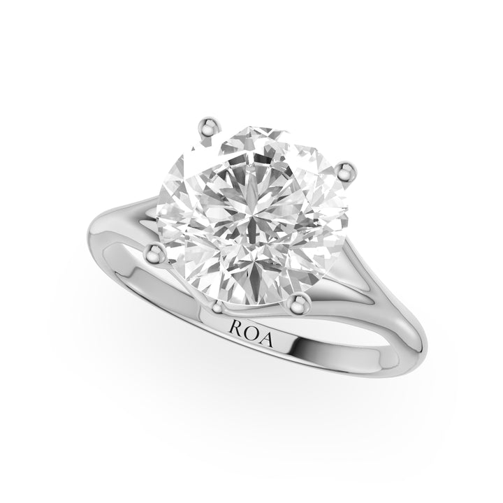 Hyacinth Criss Cross solitaire Engagement Ring in Round White Gold