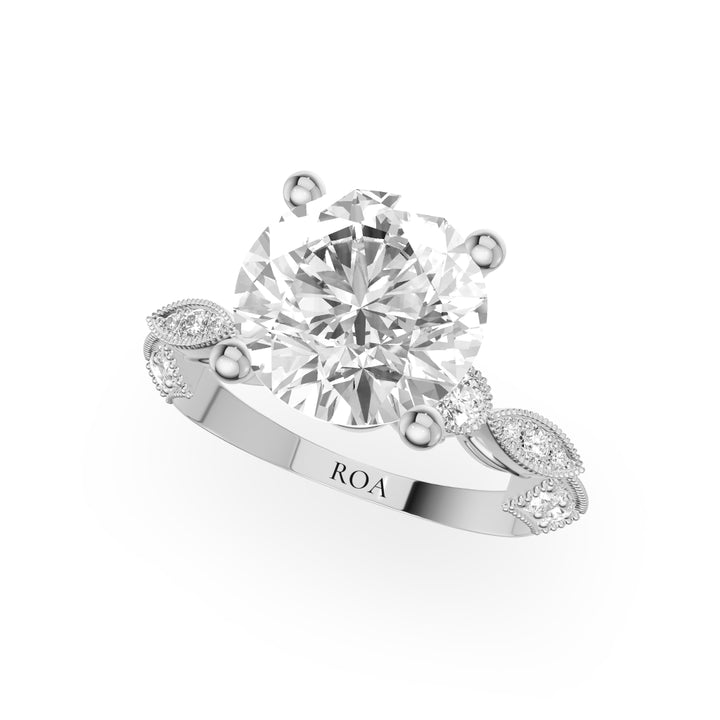 Estate Engagement Ring in Round White Gold