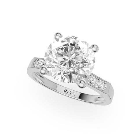 Moonlit Side Stone Engagement Ring