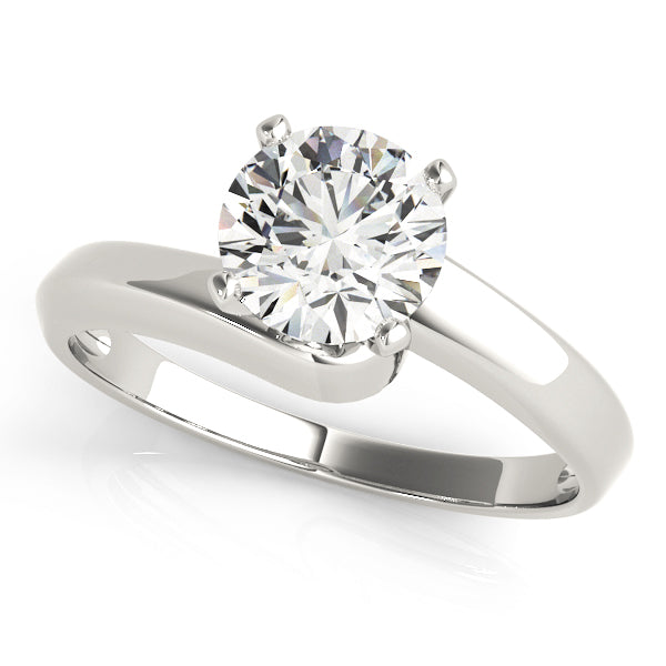 Bluebell Twisted solitaire Engagement Ring in 9K Round White Gold