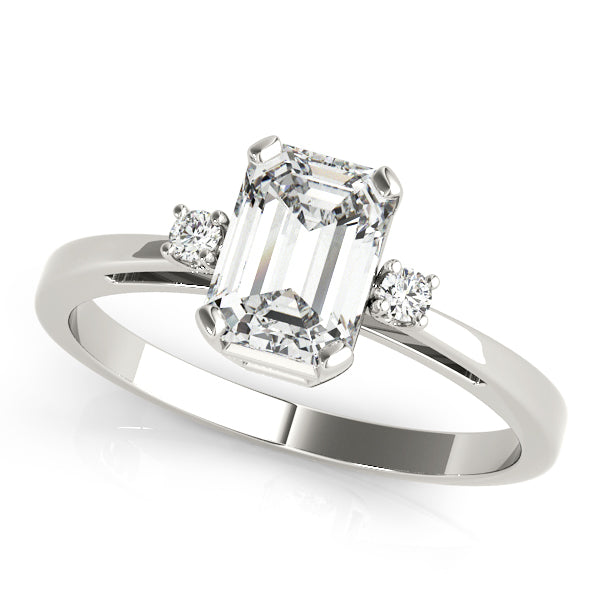 Lumina Three Stone Emerald Engagement Ring
