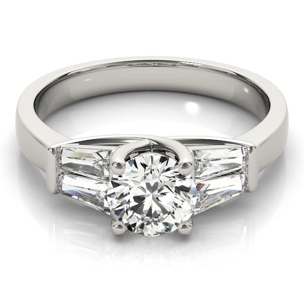 Olympia Double Trillion Side Stone Engagement Ring