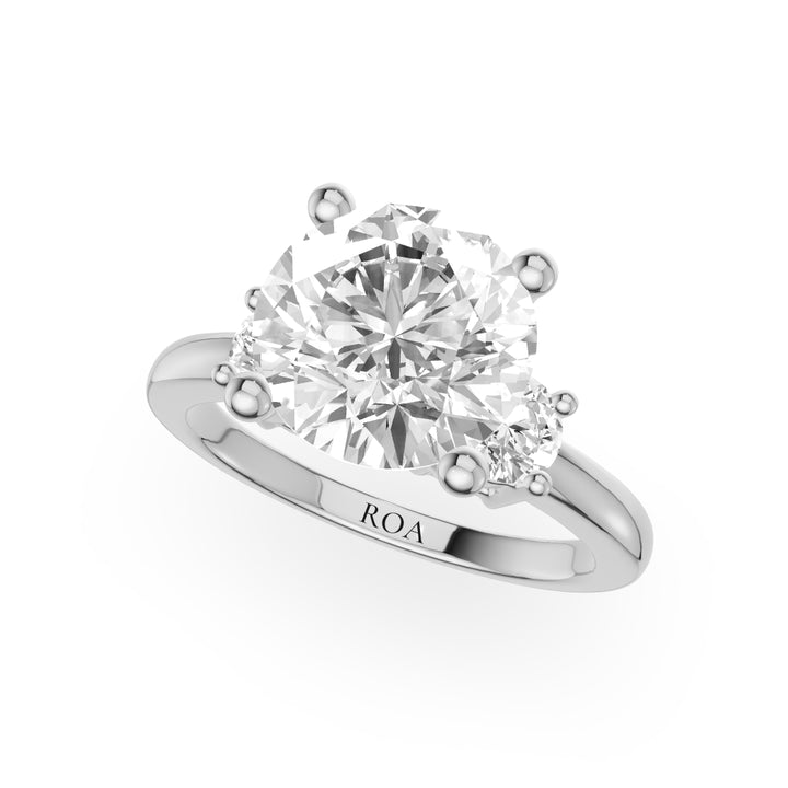 Yeppoon Three Stone Ring Engagement Ring in Round White Gold